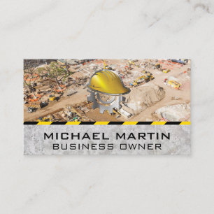 Hard Hat Logo   Construction Site Business Card