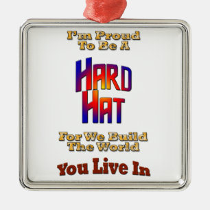 Hard Hat Pride Metal Ornament