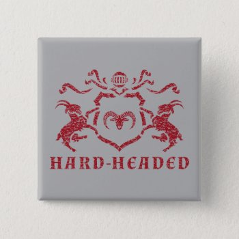 Hard-headed Heraldic Goat Button by LVMENES at Zazzle