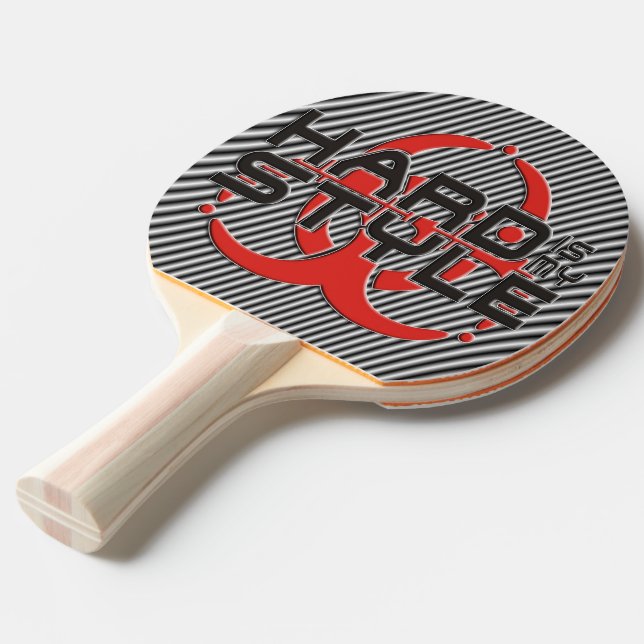 HARD is my STYLE - black & white stripes Ping-Pong Paddle (Front Angle)