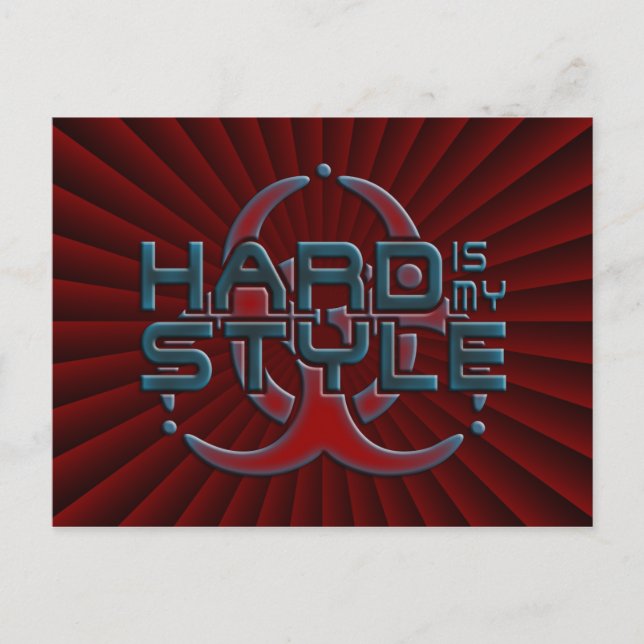 hard is my style - dark red radial | hardstyle postcard (Front)