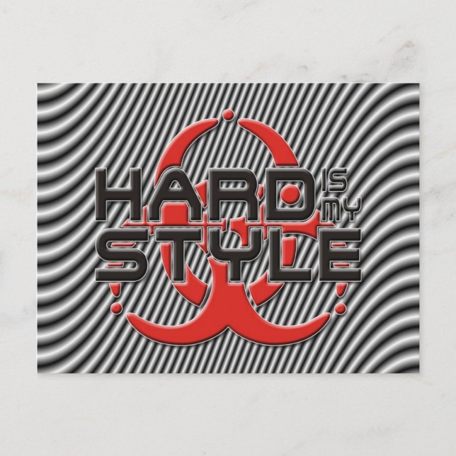 hard Is my style - stripes | hardstyle music Postcard (Front)