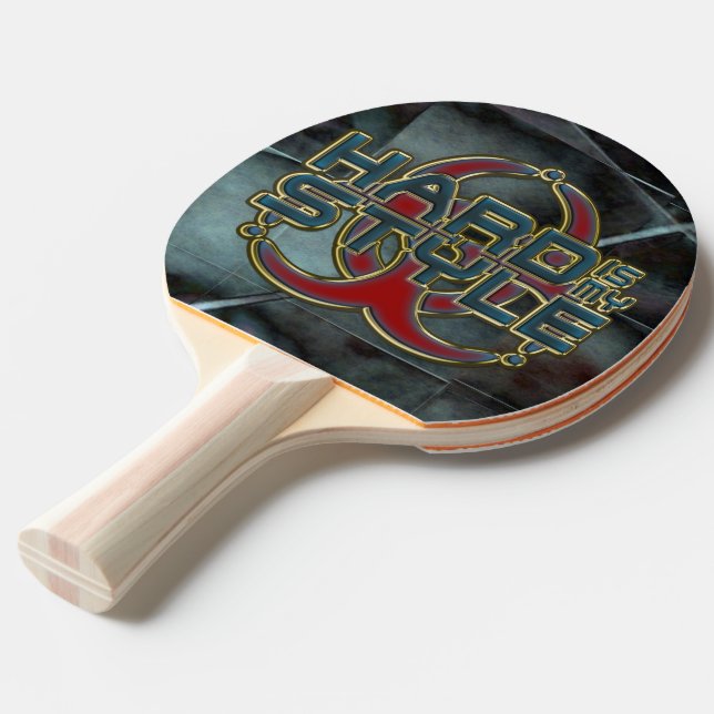 HARD is my STYLE + your background image Ping-Pong Paddle (Front Angle)