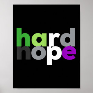Hard Nope Aroace Pride Lgbtq, Lgbt Aro Ace Aromant Poster