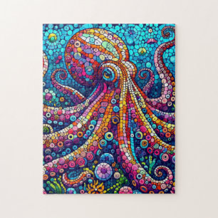 Hard Octopus Puzzle In Vibrant Mosaic Style