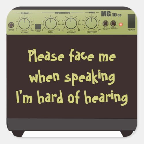 Hard of Hearing Amp Stickers