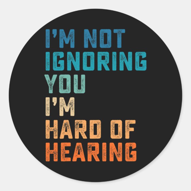Hard Of Hearing Asl Sign Language Deaf Awareness  Classic Round Sticker (Front)