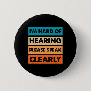 Hard Of Hearing ASL Vintage Hearing Impaired Deaf Button