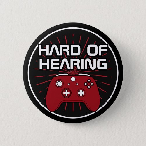 Hard of Hearing Black Red Gamer Controller Button