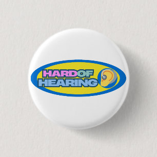 Hard Of Hearing Blue and Yellow theme Button