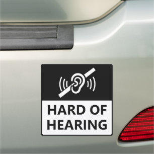 Hard of Hearing Deaf Driver Emergency Safety Alert Car Magnet