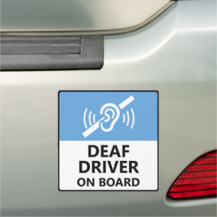 Hard of Hearing Deaf Driver Emergency Safety Alert Car Magnet