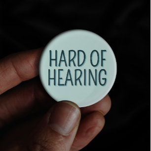 Hard of Hearing Deafness Alert Blue Typography Button