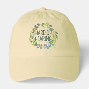 Hard of Hearing Deafness Alert Green Botanical Hat