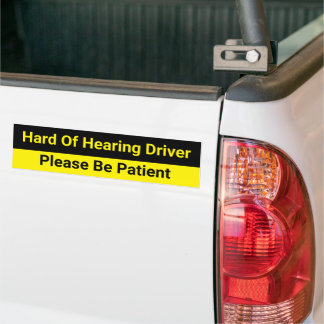 Hard of Hearing Driver Caution Bumper Sticker