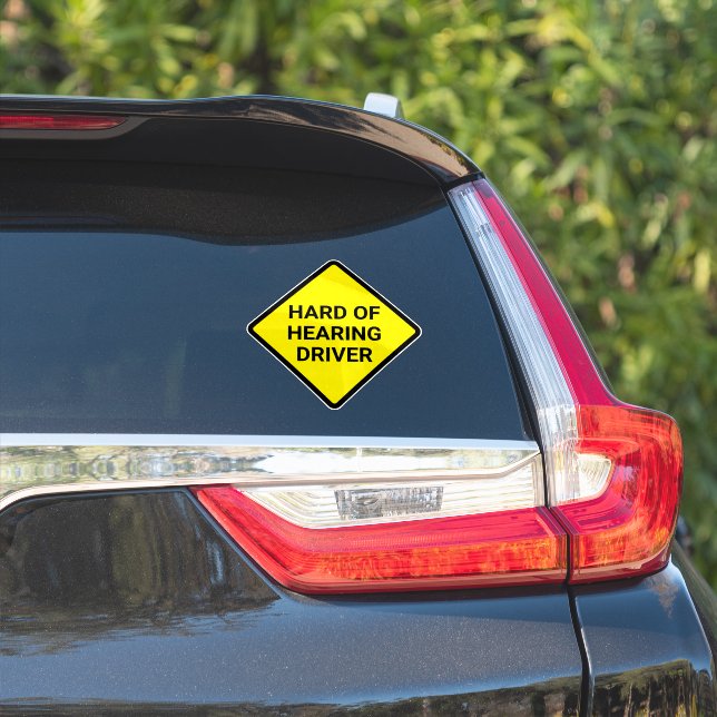 Hard Of Hearing Driver Yellow Sticker (Car Side)