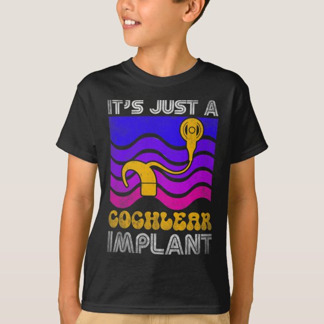 Hard Of Hearing Fun ASL Hearing Impaired Cochlear  T-Shirt (Front)