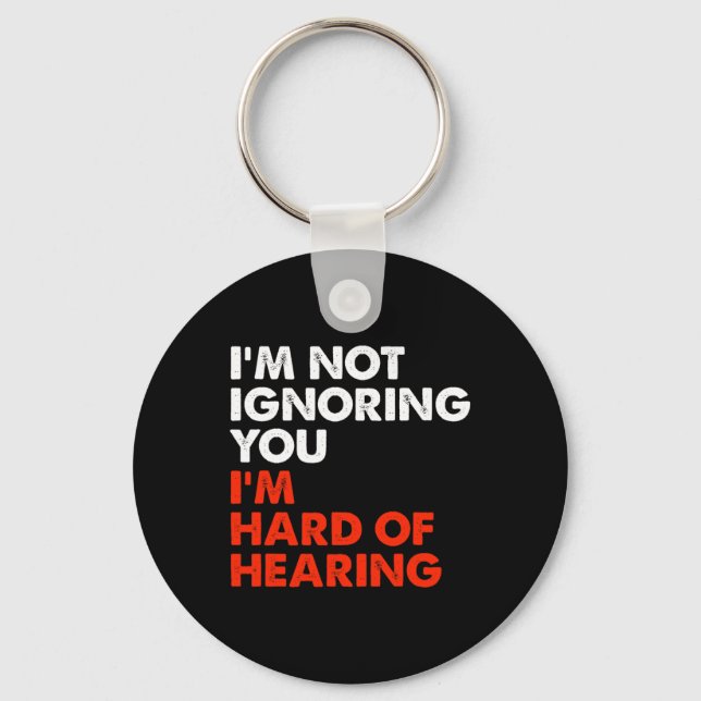 Hard Of Hearing Fun ASL Sign Language Deaf Awarene Keychain (Front)
