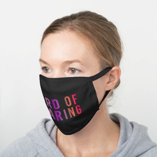 Hard of Hearing, Hearing Loss, Deaf Black Cotton Face Mask (Angled)
