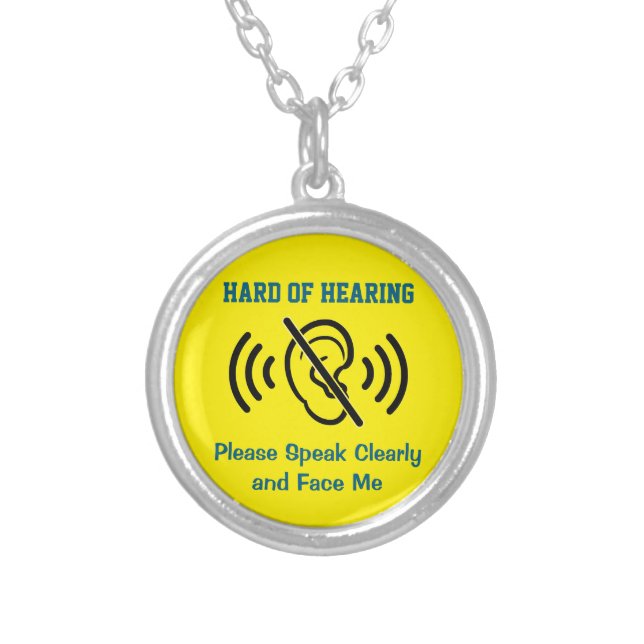 Hard Of Hearing - Yellow Silver Plated Necklace (Front)