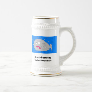 Hard Partying Spiny Blowfish - Customized Beer Stein