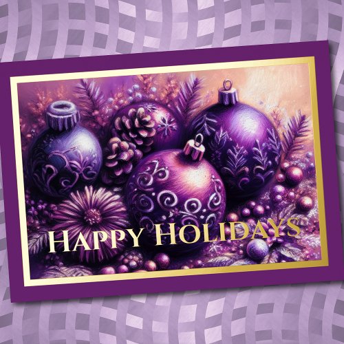Hard Pastel Drawing Christmas Motif Holiday Purple