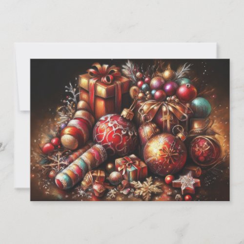 Hard Pastel Drawing Christmas Motifs Holiday