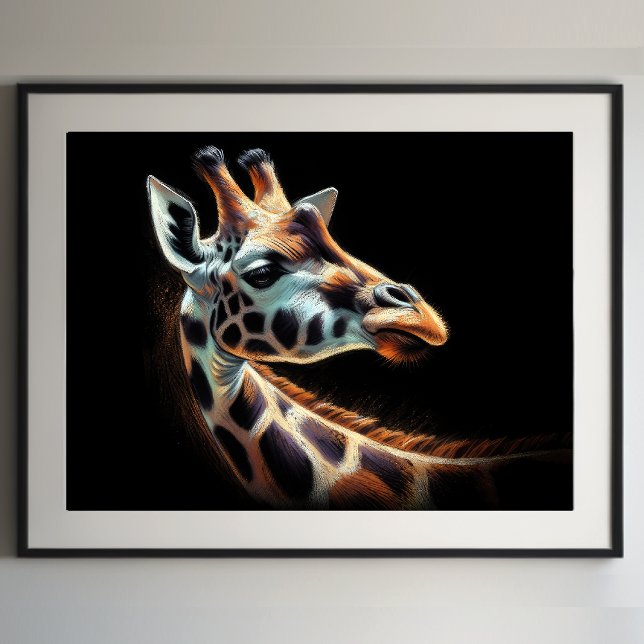 Hard Pastel Drawing Giraffe Poster (Creator Uploaded)