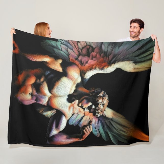 Hard Pastel Drawing Gorgeous Angel Fleece Blanket (In Situ)