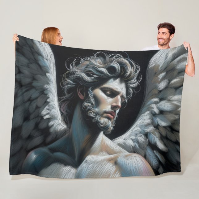 Hard Pastel Drawing Gorgeous Angel Fleece Blanket (In Situ)