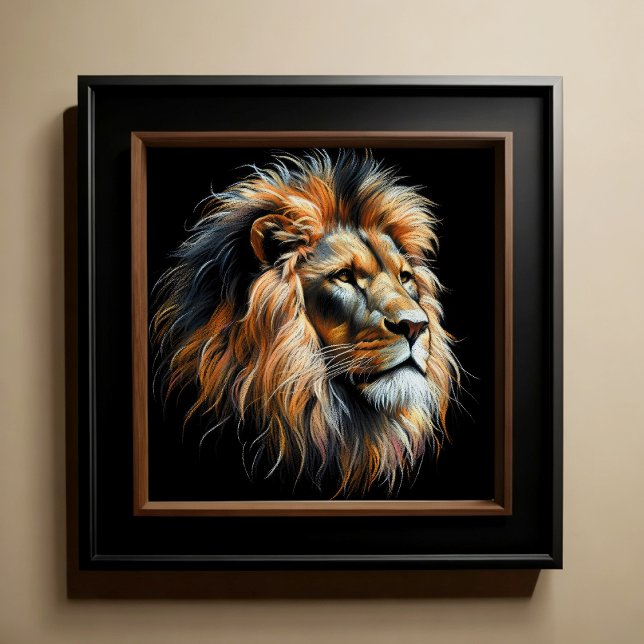 Hard Pastel Drawing Lion Poster (Creator Uploaded)