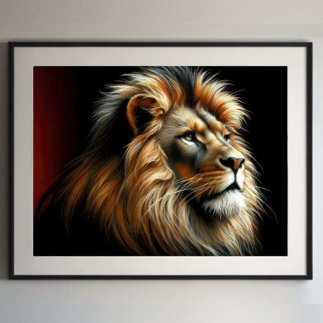 Hard Pastel Drawing Lion Poster (Creator Uploaded)