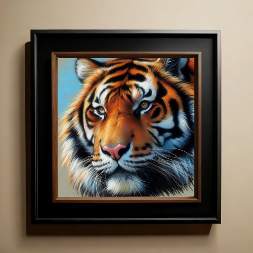 Hard Pastel Drawing Tiger Poster
