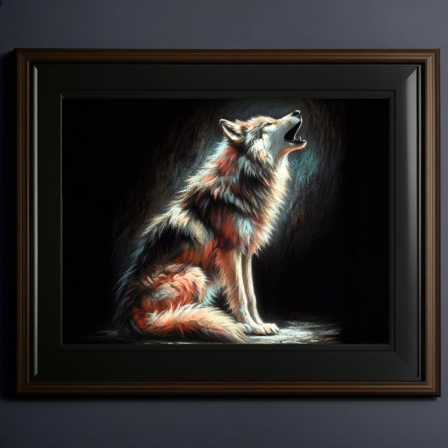 Hard Pastel Drawing Wolf Poster (Creator Uploaded)