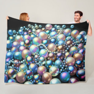 Hard Pastel Pearls Iridescent Beads Fleece Blanket