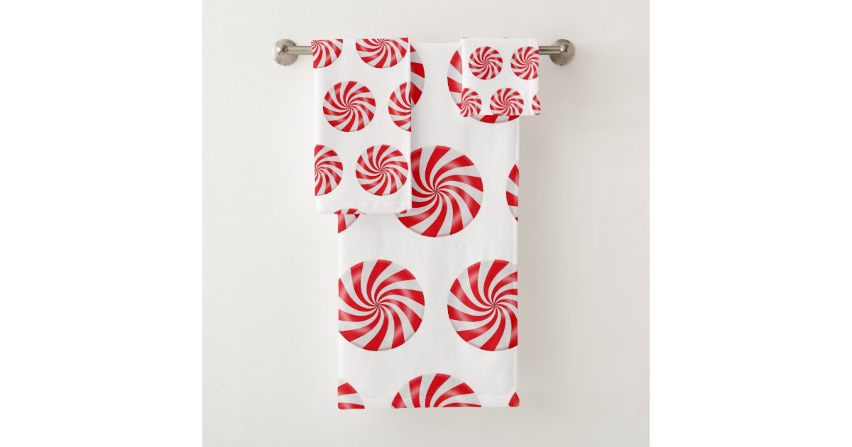 Hard Peppermint Candy Design Bathroom Towel Set Zazzle