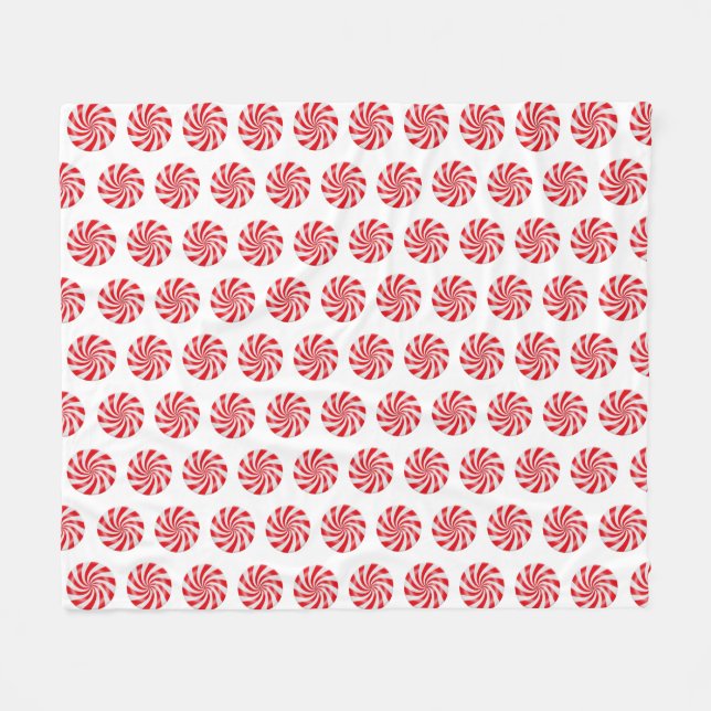 Hard Peppermint Candy Design Fleece Blanket (Front (Horizontal))