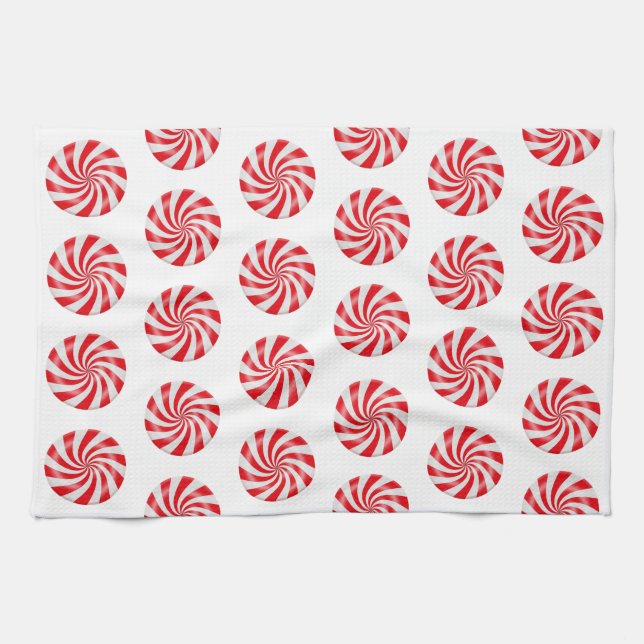 Hard Peppermint Candy Design Kitchen Towel (Horizontal)