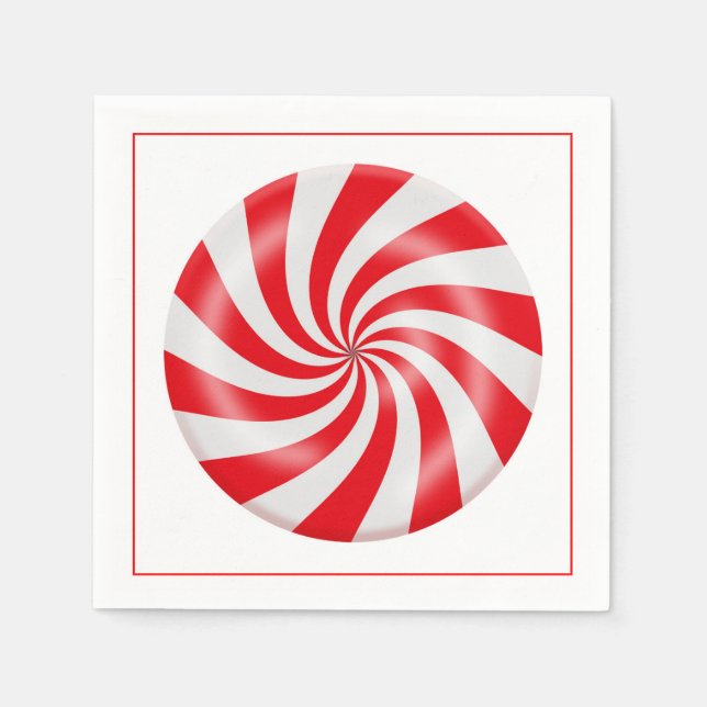 Hard Peppermint Candy Design Paper Napkin (Front)