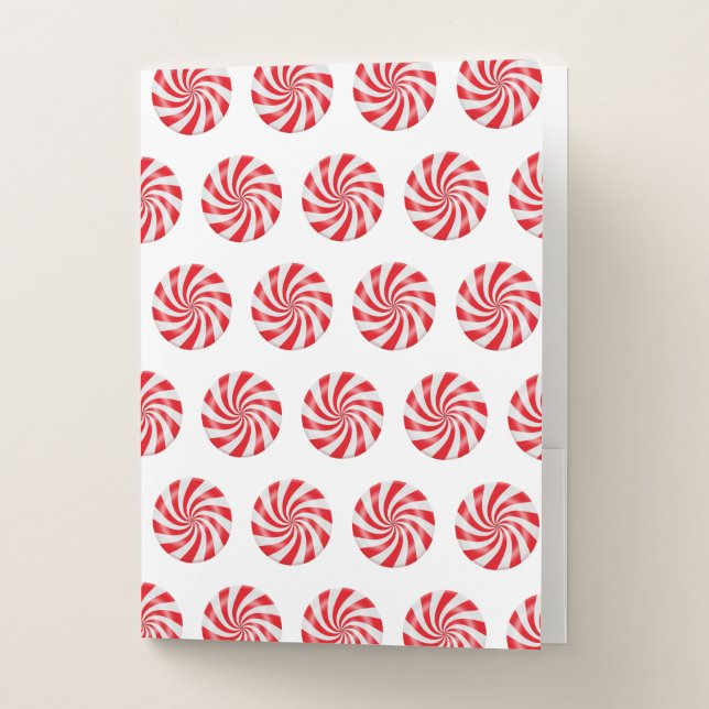 Hard Peppermint Candy Design Pocket Folders (Front)