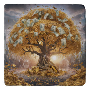 Hard plastic coaster/Golden Tree of Wealth Trivet