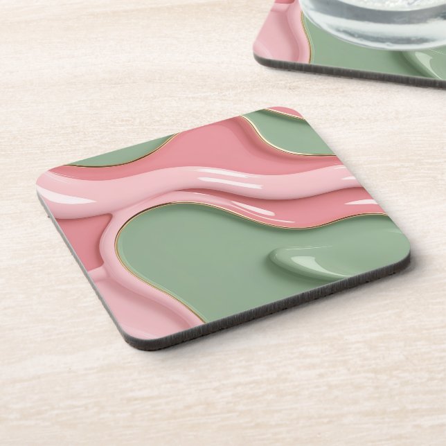 Hard plastic coaster in stylish graphic (Left Side)
