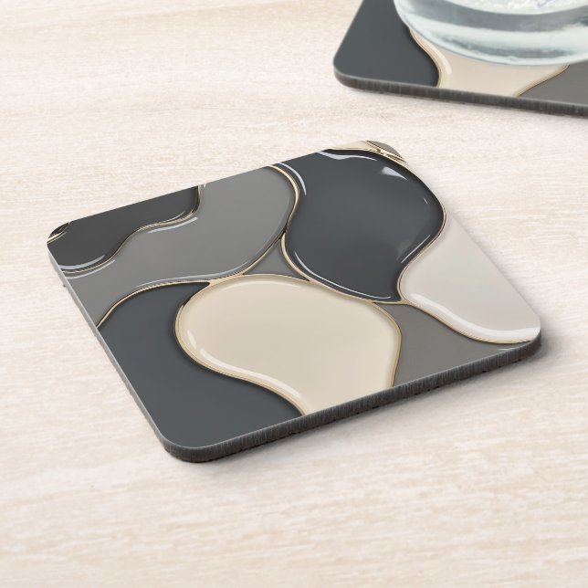 Hard plastic coaster in stylish graphic (Left Side)