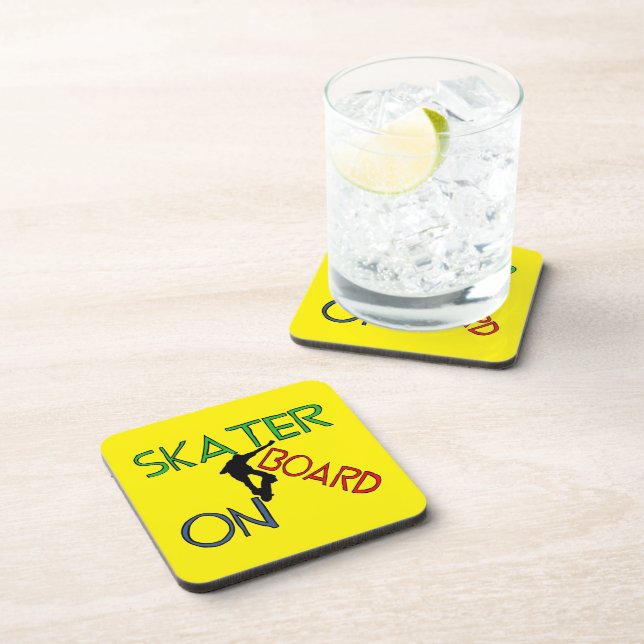 Hard plastic coaster -  Skater On Board (Right Side)