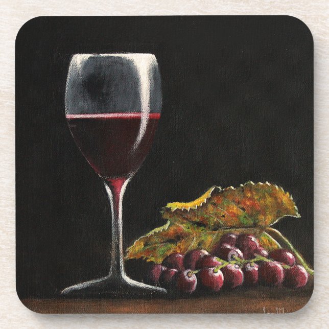 Hard plastic coaster Wine Glass (Front)