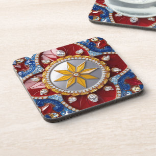 Hard plastic coaster with Colombian Colors