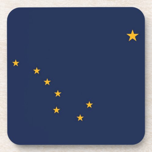 Hard plastic coaster with flag of Alaska USA