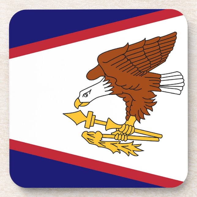 Hard plastic coaster with flag of American Samoa (Front)