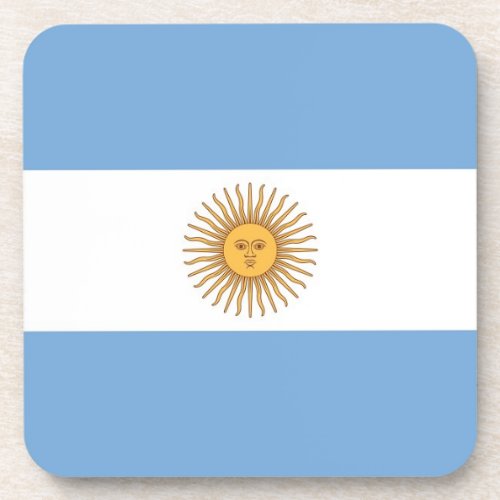 Hard plastic coaster with flag of Argentina