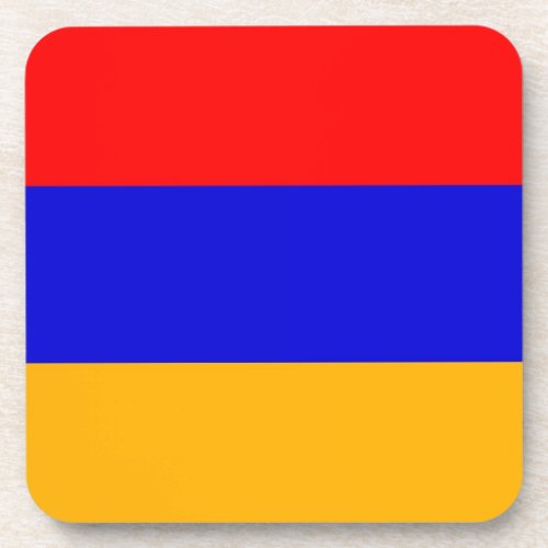 Hard plastic coaster with flag of Armenia